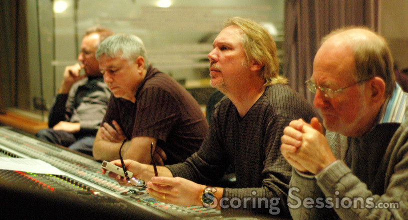 Disney Music Executive Chris Montan, orchestrator Dave Metzger, composer Mark Mancina and scoring mixer Armin Steiner