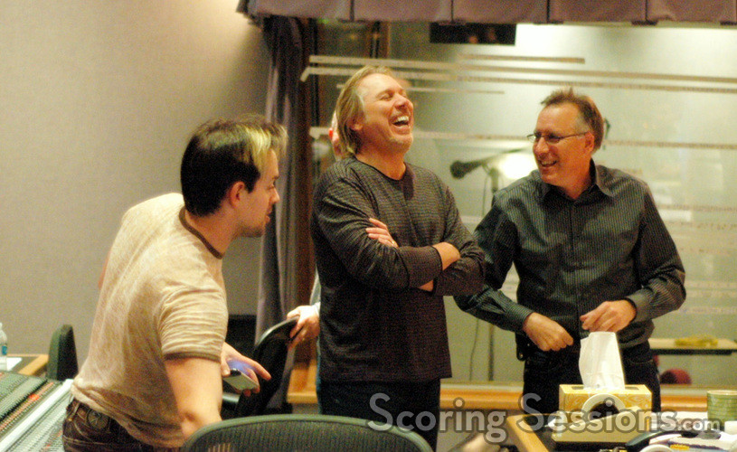 Adam Michalak, composer Mark Mancina and Chris Montan share a laugh