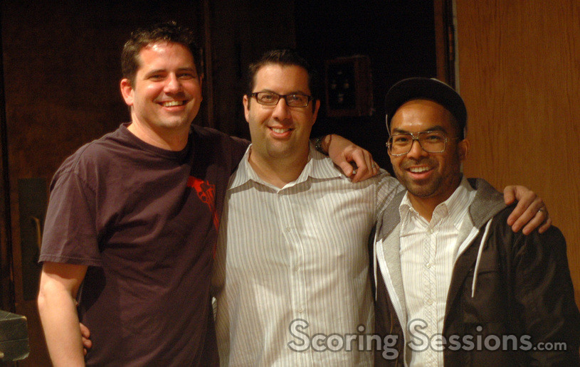 Music Supervisors Dave Jordan and Jojo Villanueva with composer Chris Lennertz