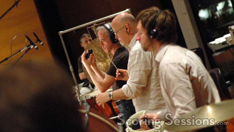 Wade Culbreath on timpani, Michael Englander on shaker, MB Gordy on triangle and Ted Atkatz on tambourine