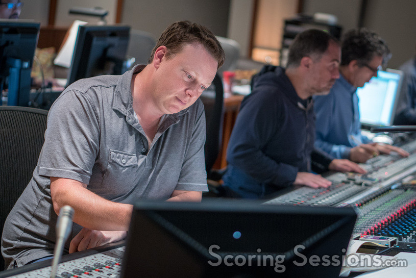 Orchestrator Stephen Coleman, scoring mixer Chris Fogel, and recording mixer Tom Hardisty