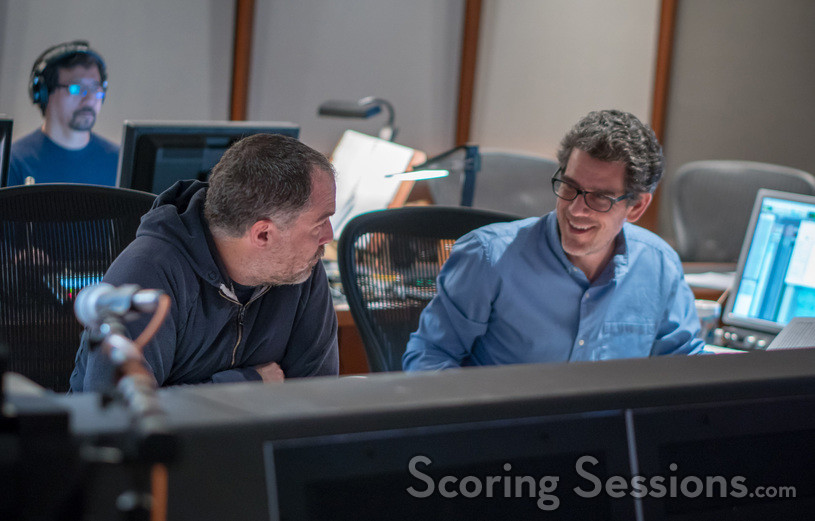 Scoring mixer Chris Fogel and recording mixer Tom Hardisty