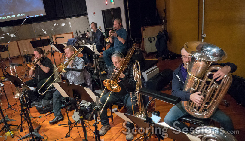 The brass section performs on A Wrinkle in Time