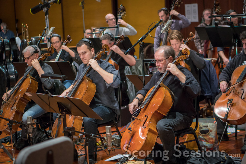 The cello section records a cue
