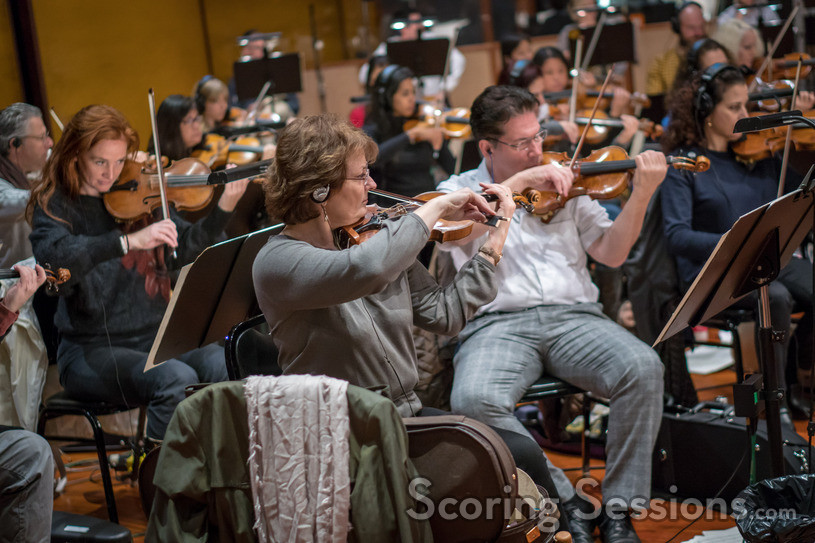 Concertmaster Belinda Broughton and the violins