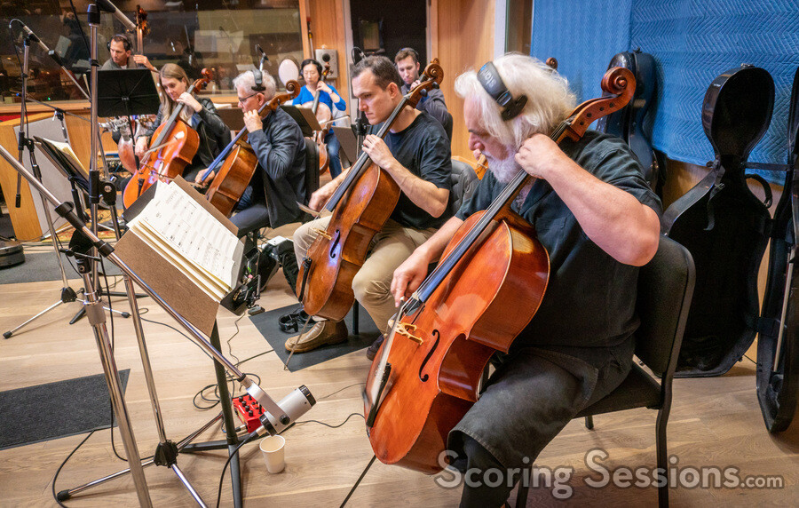 The cello section performs