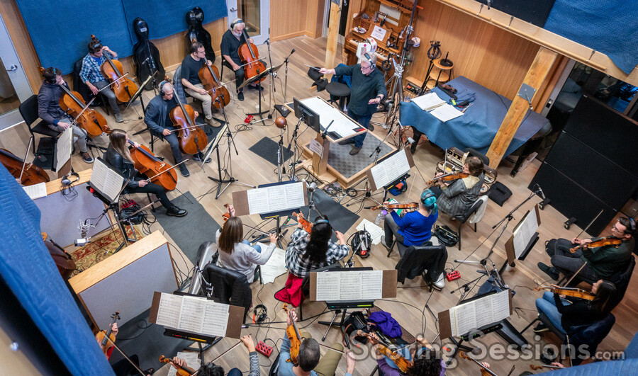 The strings record with conductor / orchestrator Pete Anthony at Pianella Studios