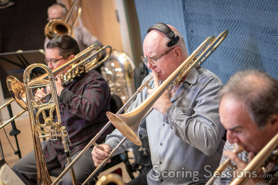Alex Iles performs on trombone