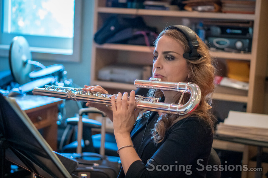 Sara Andon performs on bass flute