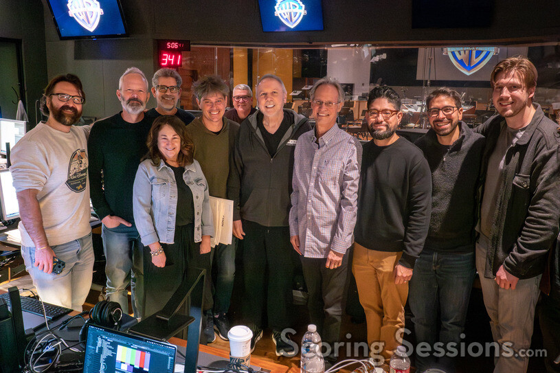 Disney Film Music coordinator Jon Bower, VP of Music Production Ryan Hopman, SVP of Music Kaylin Frank, stage recordist Tom Hardisty, scoring mixer Dave Boucher, stage engineer Rich Wheeler, composer Mark Mancina, orchestrator Larry Rench, score producer Marlon Espino, music editor Sebastian Zuleta, and Mark Mancina studio assistant Wyatt Wadsworth