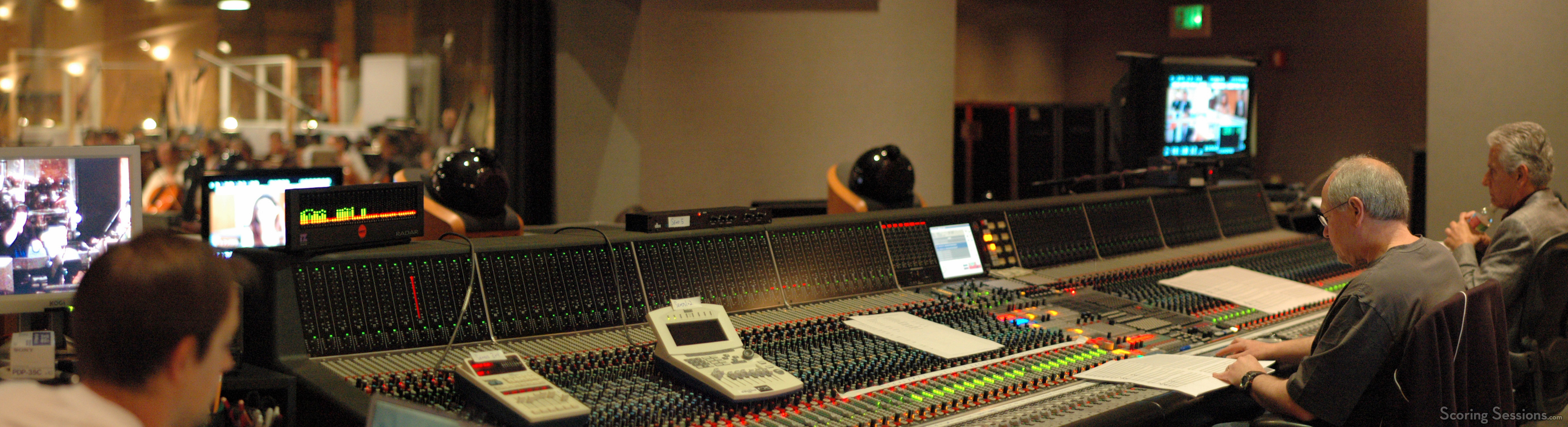 Stage recordist Adam Michalak, scoring mixer Dennis Sands and orchestrator Jerry Hey