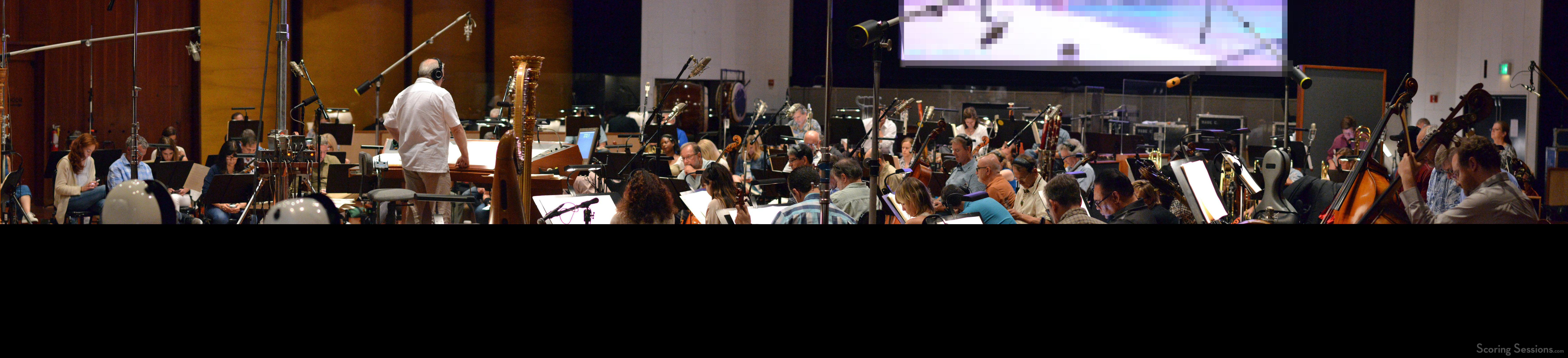 Conductor Don Harper and a 79-piece orchestra record composer Mark Mancina's score to Moana