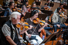 The violins performing on Moana
